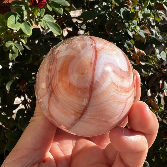 Pink Carnelian Egg Carving - Picture 7 of 8